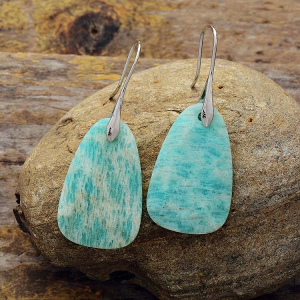 new modern high-end Tianhe stone pendant earrings geometric elegance European and American popular jewelry jewelry