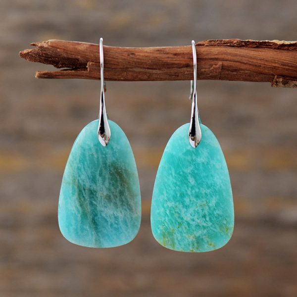 new modern high-end Tianhe stone pendant earrings geometric elegance European and American popular jewelry jewelry
