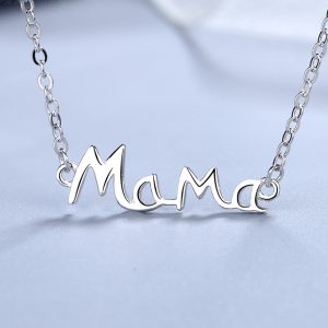 Mother's Day Gift S925 Sterling Silver English Letter MaMa Necklace Mother Fashion