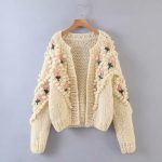Women's Handmade Crocheted Flower Sweater Coat