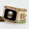 natural stone strap 3 layers wrapped Apple Watch with stone beads woven strap bracelet