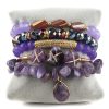 Bohemian Stack Bracelet Natural Stone Glass Mixed Gravel Bracelet 5PCS Women's Bracelet Set