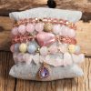 Bohemian Stack Bracelet Natural Stone Glass Mixed Gravel Bracelet 5PCS Women's Bracelet Set