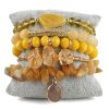 Bohemian Stack Bracelet Natural Stone Glass Mixed Gravel Bracelet 5PCS Women's Bracelet Set
