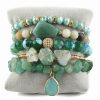 Bohemian Stack Bracelet Natural Stone Glass Mixed Gravel Bracelet 5PCS Women's Bracelet Set