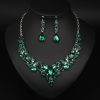 Cross-border e-commerce hot sale European and American fashion crystal necklace earrings set bridal wedding jewelry women's jewelry wholesale