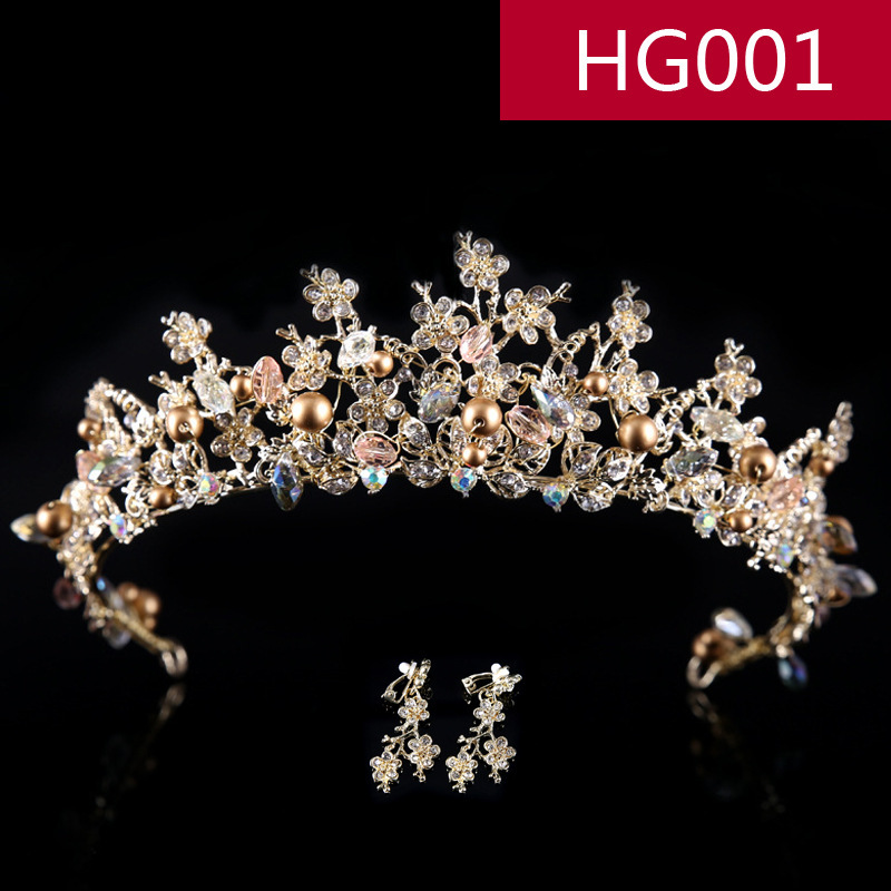 HG001 Gold Crown Earrings