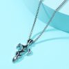 Drop Oil Cross Flame Necklace Fashionable Men