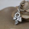 925 Sterling Silver Angel Necklace For Women And  Men Silver Retro Chain Necklace