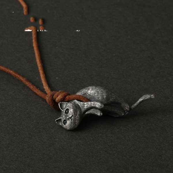 Necklace 925 Sterling Silver Men And Women Couples Cute Gift Cat