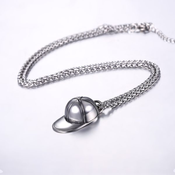 Black Stainless Steel Cap Unique Pendant Necklace Men