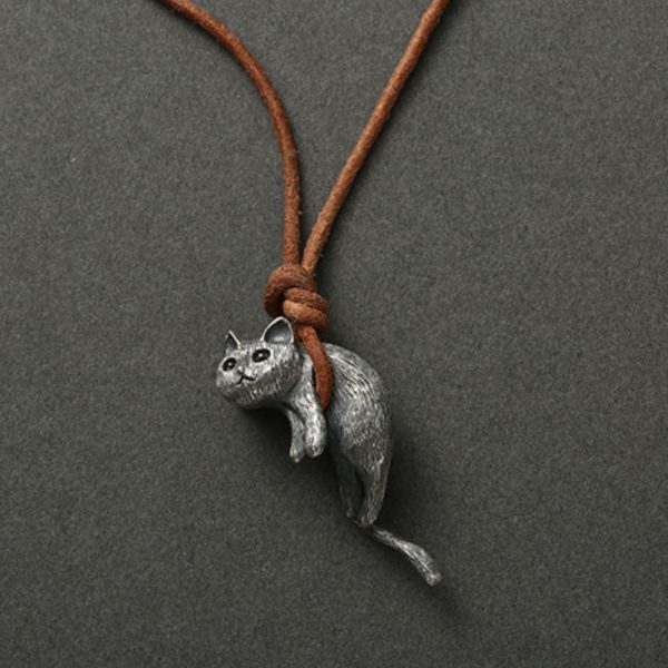 Necklace 925 Sterling Silver Men And Women Couples Cute Gift Cat