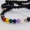 Men charm Necklace Black Lava