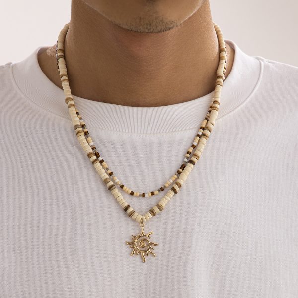 Fashion Coconut Shell Rice-shaped Beads Stringed Beads Necklace For Men