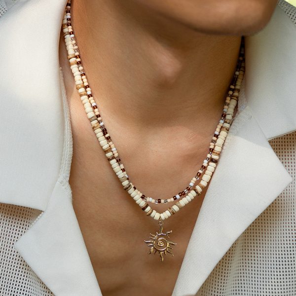 Fashion Coconut Shell Rice-shaped Beads Stringed Beads Necklace For Men