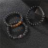 Frosted Lava Stone Suit Bracelet Men