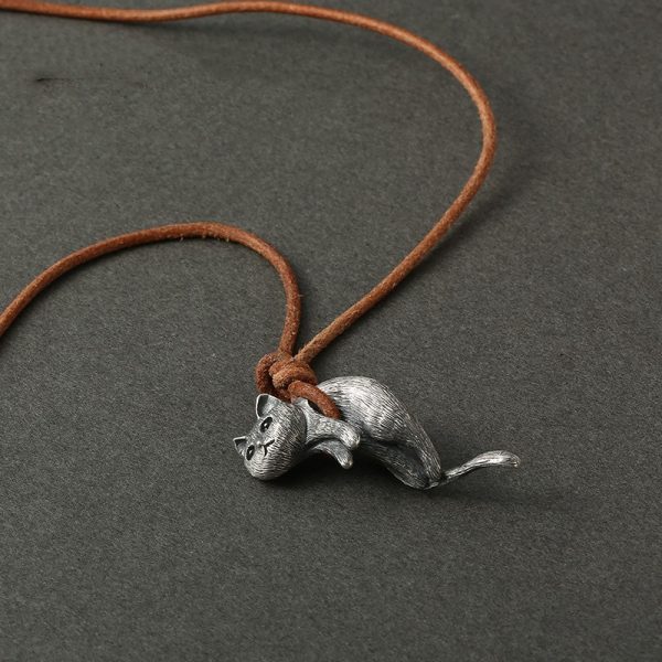 Necklace 925 Sterling Silver Men And Women Couples Cute Gift Cat