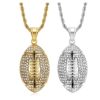 316L stainless steel gym jewelry Gold plated men rugby ball necklace