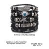 Multi-layer Leather Bracelet Black Men