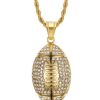 316L stainless steel gym jewelry Gold plated men rugby ball necklace