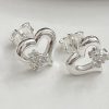 S925 Sterling Silver Tiny Heart Zircon Stud Earrings