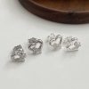 S925 Sterling Silver Tiny Heart Zircon Stud Earrings