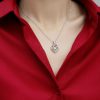 9aa08c5c-36fa-4fe5-b1f9-d96bcee51045.jpg With You In My Heart - A Fashionable And Trendy Necklace Pendant Set With Top-quality Moissanite S925, Silver And Platinum-plated, Can Be Tested With A Diamond Pen