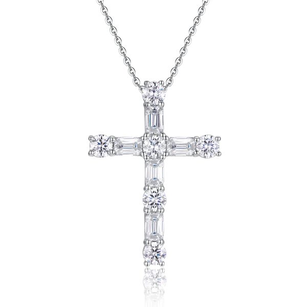 b7f32f35-8f54-43f1-8b73-d5cd240bae68.jpg The Light Of Faith - A Fashionable And Trendy Necklace Pendant Set With Top-quality Moissanite S925 And Silver Plated With Platinum Can Be Tested With A Diamond Pen