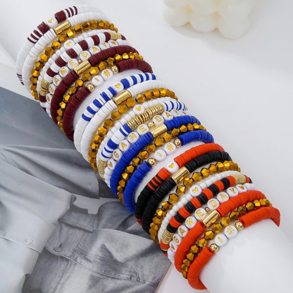 cafc15d8-710b-4a7a-b4d7-beaff9e20a96.jpg Super Bowl Rugby Game Day Polymer Multi-layer Twin Polymer Clay Bracelet Suit