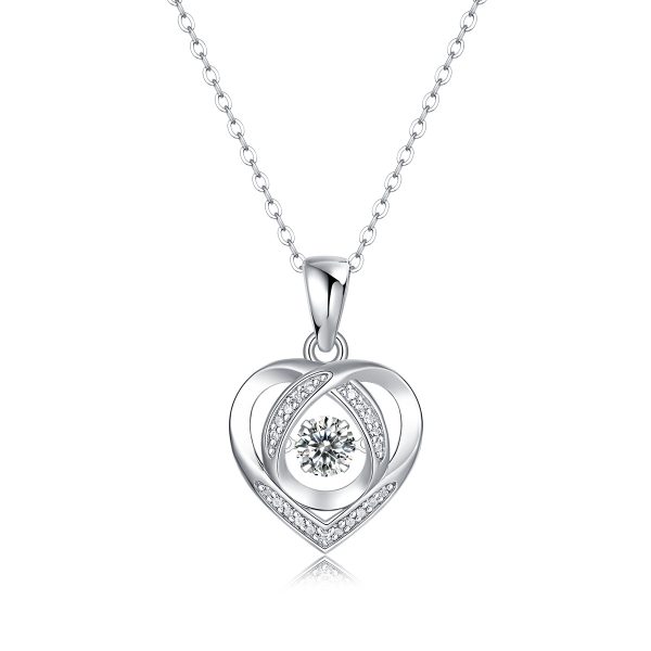 e5b8fb3a-07c7-41d6-92e4-48e21b199c68.jpg With You In My Heart - A Fashionable And Trendy Necklace Pendant Set With Top-quality Moissanite S925, Silver And Platinum-plated, Can Be Tested With A Diamond Pen