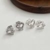 S925 Sterling Silver Tiny Heart Zircon Stud Earrings