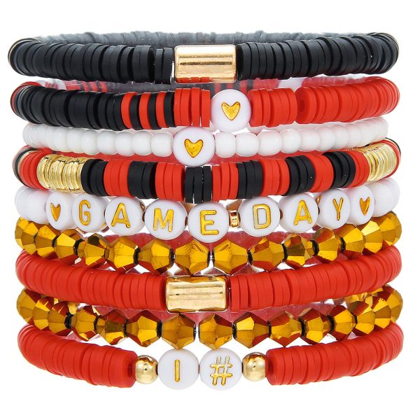 e9f29888-18b6-4010-81ab-7e69cbf254dc.jpg Super Bowl Rugby Game Day Polymer Multi-layer Twin Polymer Clay Bracelet Suit