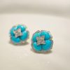 Turquoise-look Stud Earrings Made Of Copper
