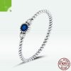 Mysterious Blue Ring In 925 Sterling Silversimple Yet Vintage
