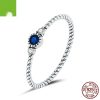 Mysterious Blue Ring In 925 Sterling Silversimple Yet Vintage